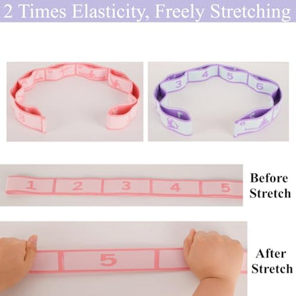 Elastic Yoga Stretching Strap with Loops, CEILIWEN Stretch Straps for Physical Therapy, Pilates Stretch Band, Elastic Exercise Bands, Leg Stretching Strap, Stretch Resistance Bands for Exercise - color: 02