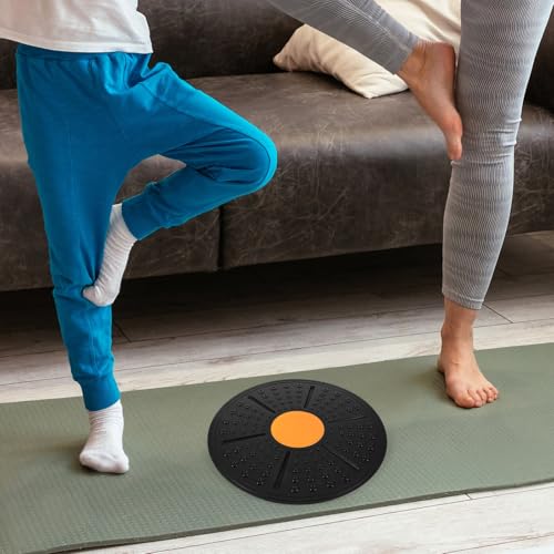 KESYOO Adjustable Wobble Board Balance Trainer with Non-slip Surface for Core Stability and Rehabilitation PP Material Half Stability Board for Home Gym and Physical Therapy
