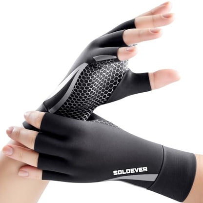 Copper Compression Gloves, Fingerless Arthritis Gloves for Men & Women, XL - size: XL-pair