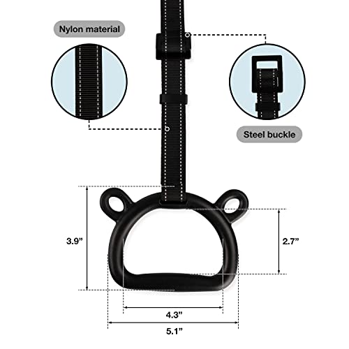 Kids Gymnastic Rings Pull up Rings for Chlidren Exercise,Indoor Gym Ring,Kids Gymnastics Rings with Adjustable Straps,Load Bearing 220lb(NO Bar) - color: Purple