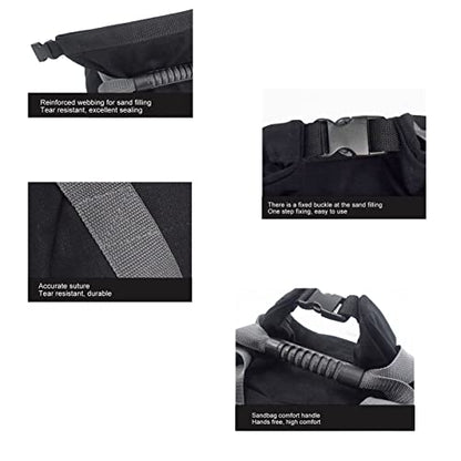 Workout Sandbag with Ergonomic Handle, Tear Canvas Training Sandbag, Adjustable Weight 0-25lbs for Fitness Exercise, Durable Weightlifting Sandbag for Home Gym and Outd