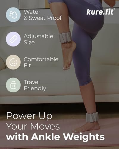 Pilates Weight | Wrist & Ankle Weights for Women | Weighted Bangles | 1LB/ 2LB Each (Set of 2) - color: Beige, size: 2 LB