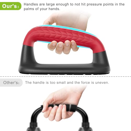 SELEWARE Push Up Bars Pushup Stands Handstand Bars, Soft Rubber Handle Provide Comfy Grip, Fit for Calisthenics, Fitness, Floor strength training, Stable and Sturdy Construction Support 500 lbs