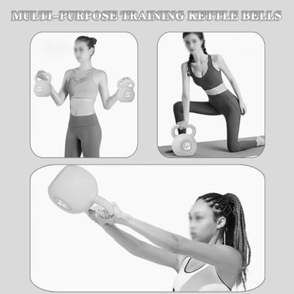 Kettlebell Weights Women's Fitness Shaping Kettle Ball, Home Strength Training Equipment, No Damage to The Floor, Slimming Arms/Swinging/Squatting(Purple,15LB)