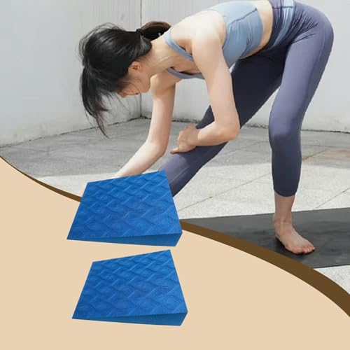 2 Pieces Yoga Brick Slant Board Calf Stretcher EVA Squat Wedge Block Heel Elevated Block Stable Base Suitable for Gym Pilates Stretching Home Exercise
