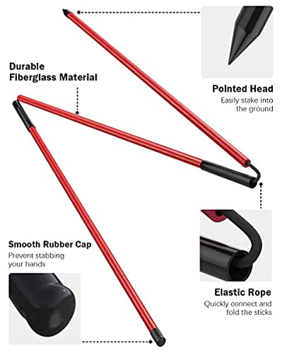 Golf Alignment Sticks - 48" Collapsible Golf Practice Rods for Aiming, Putting, Full Swing Trainer, Posture Corrector with Clear Tube Case, Golf Training Equipment
