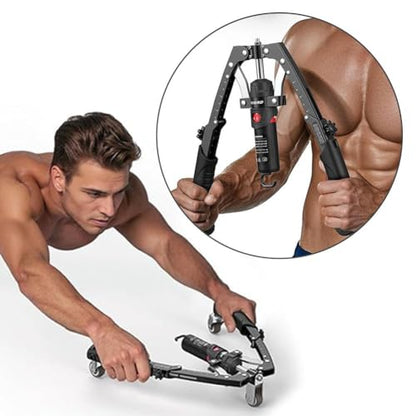 Core Flex Twister Pro Chest Press Machine 3-in-1 Hydraulic Ab Wheel Arm Exerciser with Adjustable Resistance 22–440 Lbs for Full-Body Strength Training