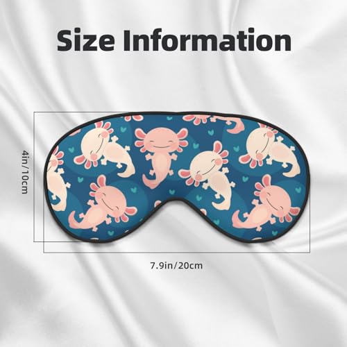Axolotl Kawaii Sleep Mask Eye Mask with Adjustable Strap Eye Sleep Shade Cover Blocks Light for Women Men Airplane Travel Nap - color: Axolotl Kawaii