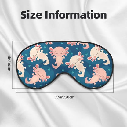 Axolotl Kawaii Sleep Mask Eye Mask with Adjustable Strap Eye Sleep Shade Cover Blocks Light for Women Men Airplane Travel Nap - color: Axolotl Kawaii