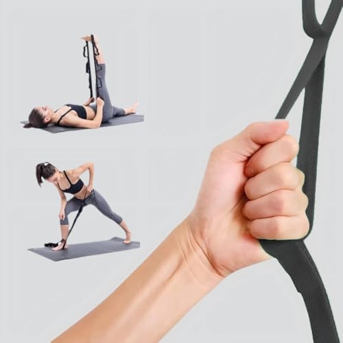 Stretching Strap Yoga Strap for Home Workout, Exercise, Pilates and Gymnastics, 10 Loops Non-Elastic Stretch Bands with Aesthetic Packaging for Women & Men