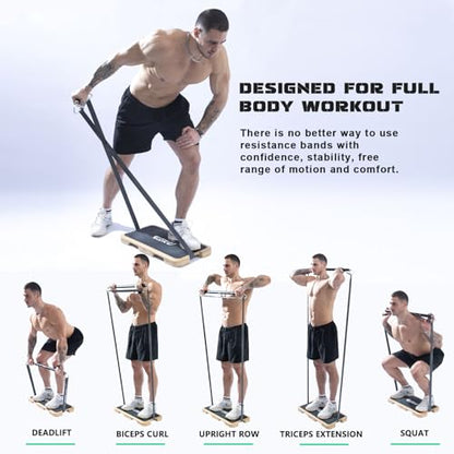 Resistance Band Bar, Length-Adjustable Detachable Heavy Duty Workout Bar for Resistance Band Training, Core Muscle Training, Home & Ourdoor Workout, Max Load 800 Lbs