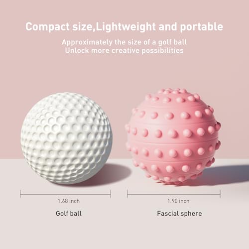 Spiky Massage Balls for Feet,4 Pcs 1.9'' Hard Lacrosse Ball Deep Tissue Recovery Tool,Trigger Point Ball for Myofascial Release & Trigger Point Therapy (Pink)