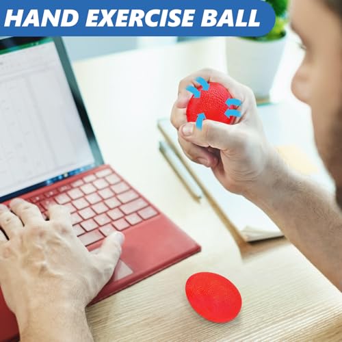 Grip Strength Trainer (5 Pack), Forearm Strengthener, Stress Balls for Adults, Hand Strengthening Devices, Wrist Finger Strengthener, Physical Therapy Exercise Equipment, Golf Baseball Climbing