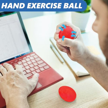 Grip Strength Trainer (5 Pack), Forearm Strengthener, Stress Balls for Adults, Hand Strengthening Devices, Wrist Finger Strengthener, Physical Therapy Exercise Equipment, Golf Baseball Climbing