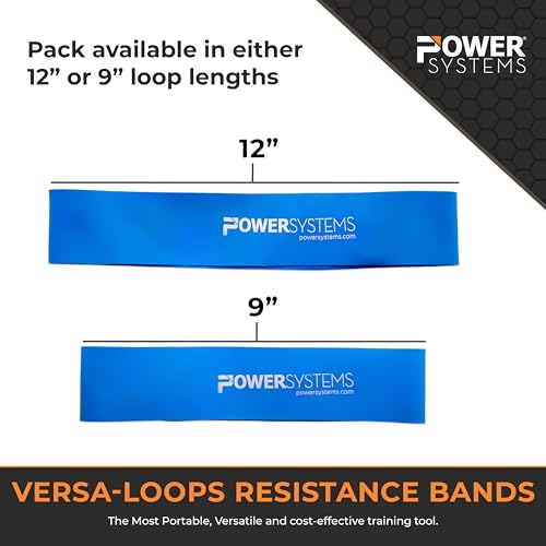 Power Systems Mini Versa Loop – 9" Commercial Grade Exercise Resistance Band for Working Out, Elastic Band for Physical Therapy, Strength, Fitness Training at Home or Gym - style: Medium