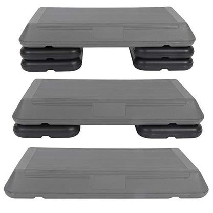 LEMY Bodybuilding Aerobic Stepper Platform 28.5” Exercise Fitness Workout w/ 4 Risers，Height Adjustable 4" - 6" - 8"