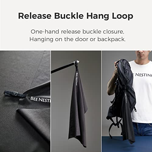 Bee Nesting Ultralight Quick Dry Towel - Medium&Small 2 Pack Microfiber Towels with Compact Packable Pocket for Lightweight Backpacking Travel, Beach, Gym, Camping & Hiking(Gray, M&S 2 Set) - color: Gray, size: M&S