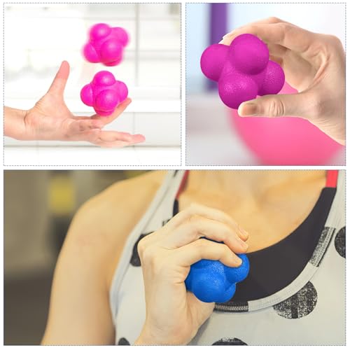 Toyvian 6 Pcs Hexagonal Reaction Training Balls Set 7cm High Difficulty Agility Balls for Sports Exercise and Hand-Eye Coordination Non-Slip Fitness Reaction for Speed Reflex Training