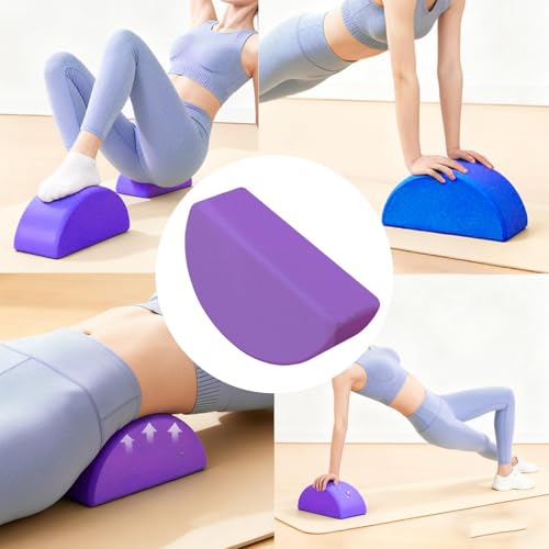 Half Round Yoga Block,Half Moon Balance Block,Multifunctional Exercise Brick Prop AntiSlip for Home Gym Workout Training - color: Violet