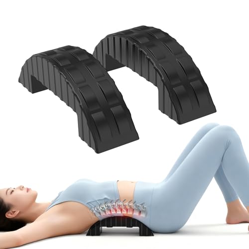 Back Stretcher for Lower Back Pain Relief–Lumbar&Neck Traction Device for Spinal Decompression,Lumbar Board for Back Muscle Relaxation,Ergonomic Design with Anti-Slip Rubber Pads