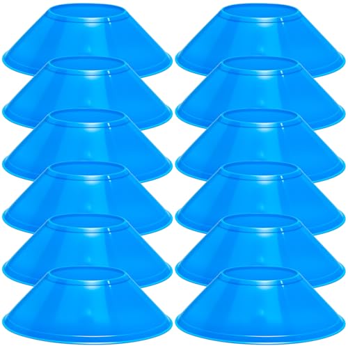 12 Pcs Mini Soccer Cones for Sport Agility Disc Cones Soccer Training for Agility Drills Sports Football - color: Blue