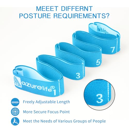 Elastic Yoga Stretching Strap, Multi-Loop Stretch Strap for Physical Therapy, Pilates, Yoga, Dance & Gymnastics Exercise and Flexible Pilates Stretch Band - color: Elastic-Blue