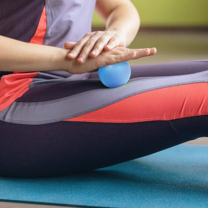 2-Pack Firm Lacrosse Massage Balls- for Deep Tissue, Trigger Point & Myofascial Release Therapy, Relieve Muscle Knots (Light Blue) - color: Light Blue