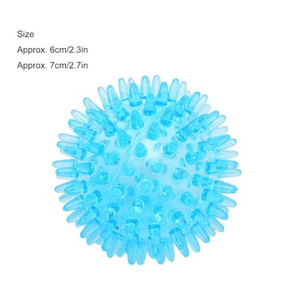 Agatige 2PCS 7CM Spiky Massage Balls, Strength Recovery Exercise Ball, Hollow Soft Stress Reflexology, Stress Relief Massage Ball for Hand Wrist (Transparent Blue, 2PCS) - size: 2PCS