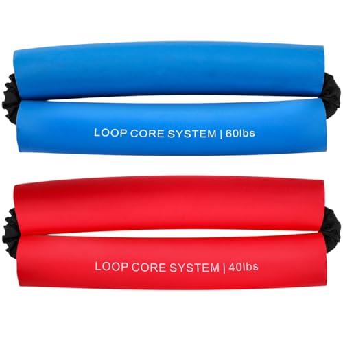 2 Pcs Hip Core System Loop Resistance Bands Glute Workout Bands to Stretch Strengthen Legs Hips Thighs Exercise Equipment for Women Men Adults - color: Red, Blue, size: 40 60 Lbs