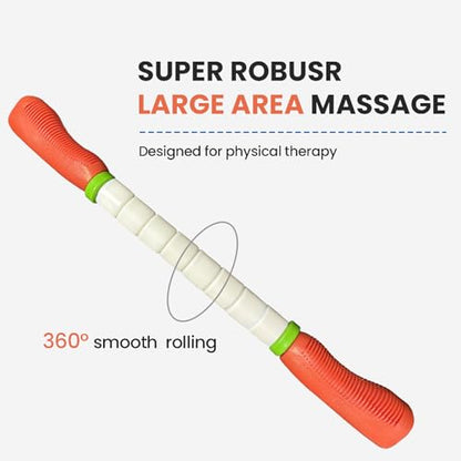 Muscle Roller Stick Massage Roller for Lymphatic Drainage, Cellulite Massager, Leg Massager for Circulation and Pain Relief, Deep Tissue & Trigger Point Massage - color: Red
