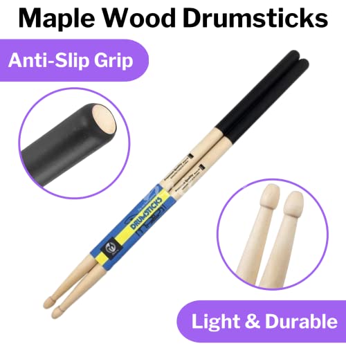 Cardio Drumming Equipment Set - 26" Exercise Ball with Pump and Weighted Cardio Drumming Sticks with Grips - Fitness Yoga Ball Drumsticks Workout for Balance, Rhythm, Aerobic Moves, Dance, Gymnastics - color: Purple