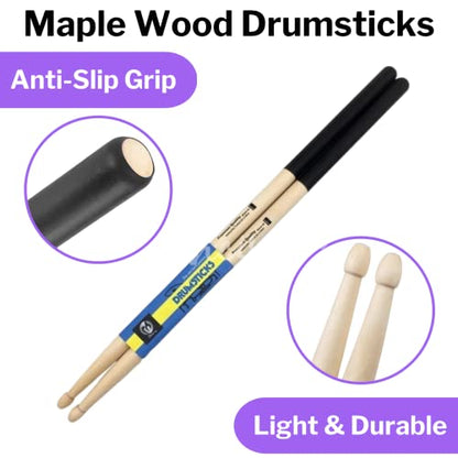 Cardio Drumming Equipment Set - 26" Exercise Ball with Pump and Weighted Cardio Drumming Sticks with Grips - Fitness Yoga Ball Drumsticks Workout for Balance, Rhythm, Aerobic Moves, Dance, Gymnastics - color: Purple