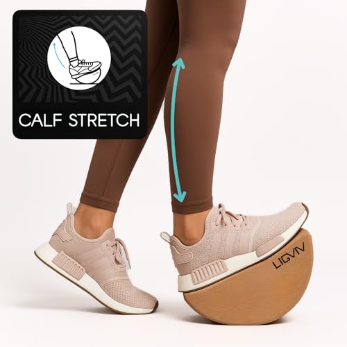Calf and Foot Stretcher, Adjustable 0-90° Cork Rocker Board for Muscle Stretching, Physical Therapy and Plantar Fasciitis Relief