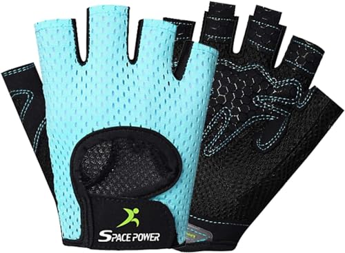 Workout Gloves - Lightweight Breathable Gym Gloves for Women & Men's Exercise - color: Blue, size: Small