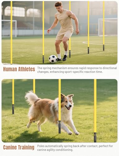 GHB Agility Poles 6 Pack 6ft Sports Soccer Training Poles,Detachable Speed Training Equipment Football Accessories