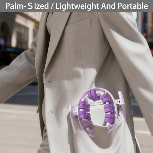 360° Wrap Around Leg Fascia Ring Massager, Deep Tissue Muscle Recovery Roller for Legs, Manual Cellulite Massager for Soreness & Swelling Relief, Compact & Easy to Store, Durable Material (purple)
