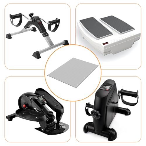 Double Non-Slip Workout Mat for Ellipse Leg Exerciser, Ellipse Machine Mat, Exercise Mat for Under Desk Ellipticals, Suitable for Electric Seated Foot Pedal Exerciser, 23.6" × 19.7"