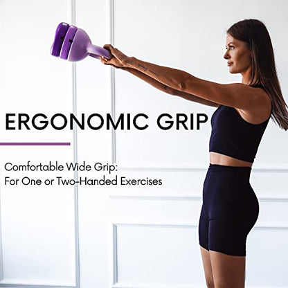 Polyfit Adjustable Kettlebell | 5 lb - 12 lb | Kettlebells Weights Set for Home Gym | Kettle Bell Sets for Women at Home - color: PURPLE