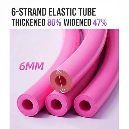Multifunction 6-Tube Pedal Resistance Bands with Handles, Sit-up Puller, Yoga, Ab Workout, Home Gym Equipment, Full Body Exercise Trainer for Men & Women（Pink）