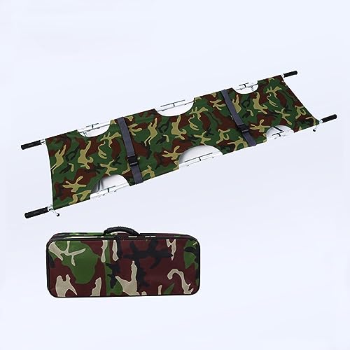Portable Aluminum Basket Stretcher - Ox Cloth Folding Stretcher for Spine Imlizat, Lightweight ufla Design, 200x53cm Emerncy Mcal Equint - color: Camouflage