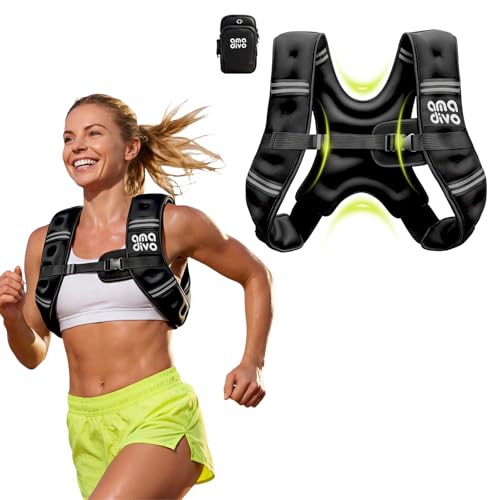 Weighted Vest for Men Women (20lb 16lb 12lb 8lb), Reflective Weighted Vest for Walking, Running, Workout & Fitness, Strength Training, Adjustable Buckles with Detachable Bag - size: 8 lbs