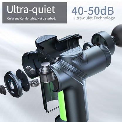 Massage Gun Deep Tissue, Silent Motor and Portable Massage Gun with 4 Interchangeable Heads for Deep Muscle Relief and Relaxation, Relax Gift - color: A1-Blue
