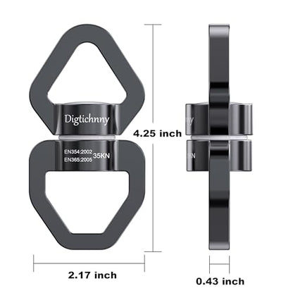 Swing Swivel, 35KN Safety Rotational Device,Swing Spinner for Web Tree Swing, Aerial Dance, Children's Swing, Hanging Hammock（Full Grey） - style: Gray-1 Pack