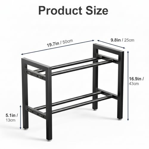 Adjustable 2-Tier Dumbbell Rack, Home Gym Weight Storage Rack for Dumbbells, Kettlebells & Plates