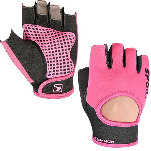 IZUS Fingerless-Cycling-Gloves Workout-Gym-Gloves for Men Women Non-Slip Palm Grip for Weight Lifting Training Fitness