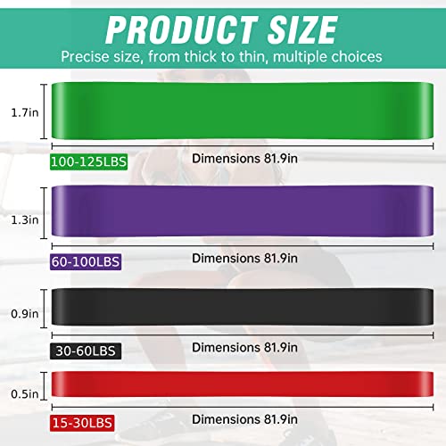 Resistance Band, Pull Up Bands, Pull Up Assistance Bands, Workout Bands, Exercise Bands, Resistance Bands Set for Legs, Working Out, Muscle Training, Physical Therapy, Shape Body, Men Women - color: 0.5-1.7in