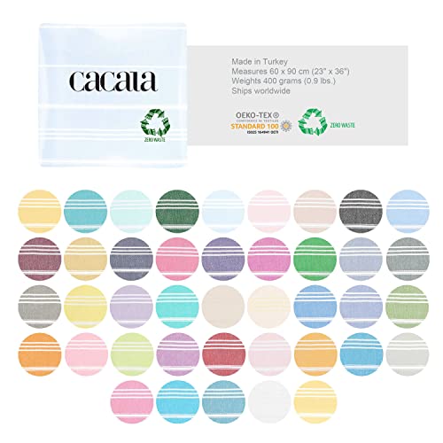 Cacala 100% Turkish Cotton Kitchen Tea Towels, Highly Absorbent Luxury Soft Quick Drying Dish Towel with Hanging Loop for Gym, Yoga, Bath, Sports, Cleaning and Kitchen (23 x 36), Baby Blue - color: Baby Blue