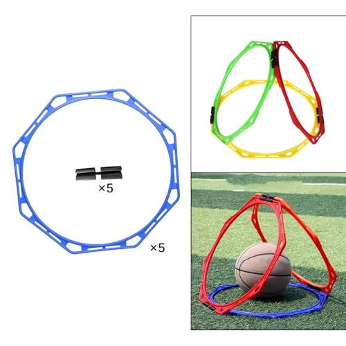 5 Pieces Agility Training Rings Portable Multifunction Exercise Rings Footwork Workout Basketball Football Engineering PP Material Suitable for