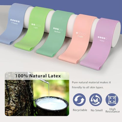 Latex Band for Working Out, Resistance Band for Men and Wowen, Rubber Band for Pilates and Yoga, Exercise Equipment for Legs, Arms, Chest, Back and Glutes