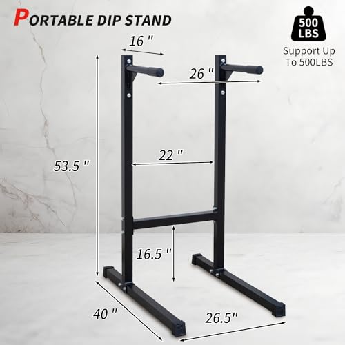 Adjustable Height Dip Bar Station, Heavy Duty Dip Station for Home Gym,Multi-function Dip Station Pull Up Bar Full Body Strength Training Workout Fitness Equipment for Tricep Dips - color: Dip Bar